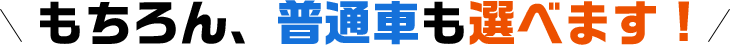 もちろん、普通車も選べます!