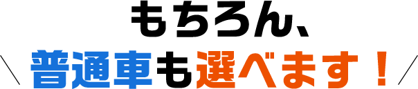 もちろん、普通車も選べます!